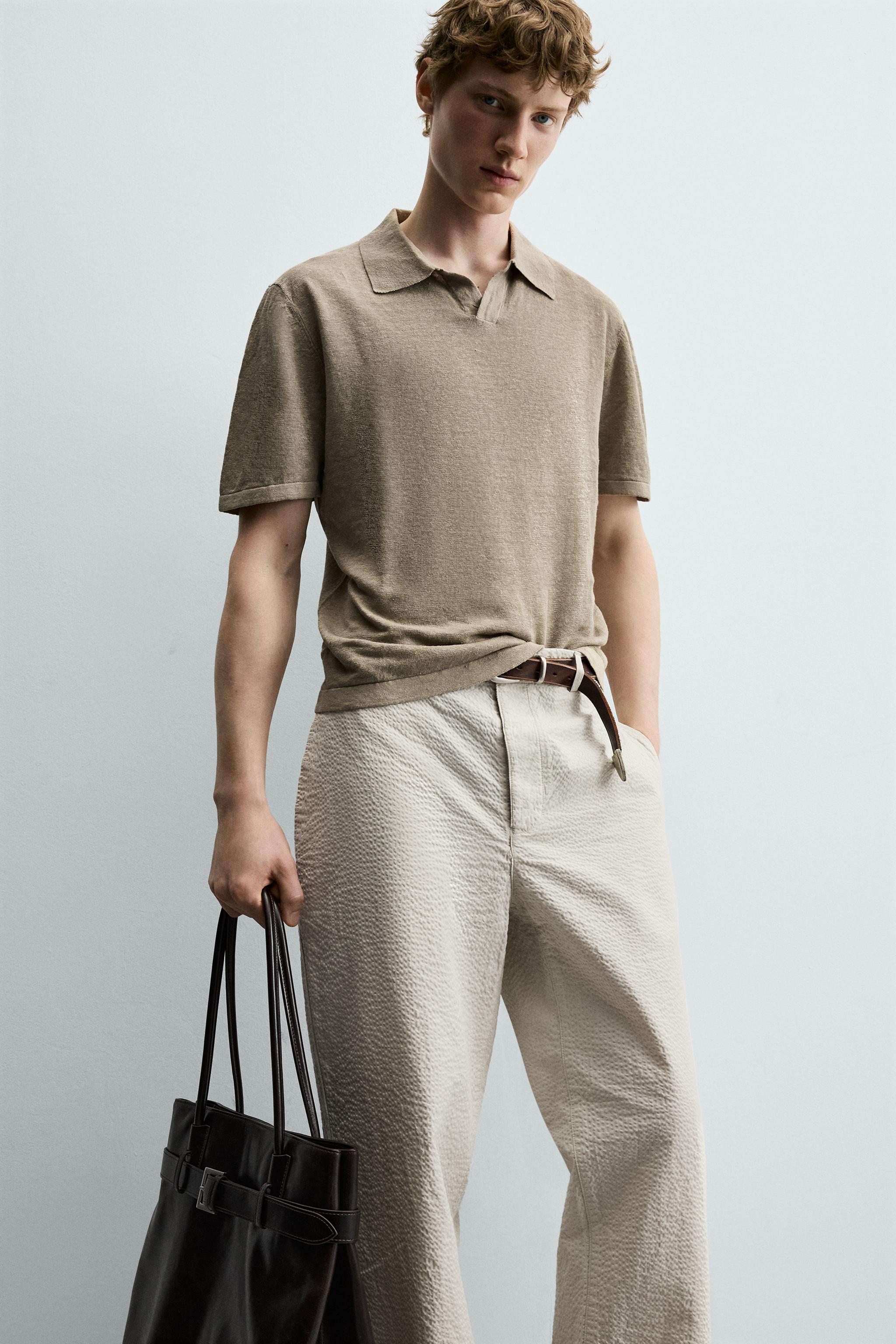SEERSUCKER STRAIGHT FIT PANTS